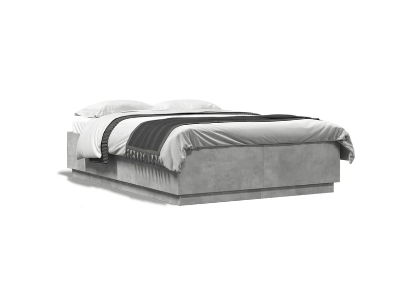  Lit double- lit adulte -  cadre de lit sans matelas gris béton 150x200 cm  - Conforama A