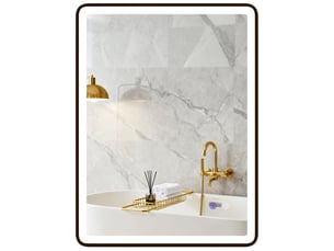 Miroir de salle de bain led, antibuée, miroir de maquillage à intensité variable avec éclairage, 80 x 60 cm, cadre noir