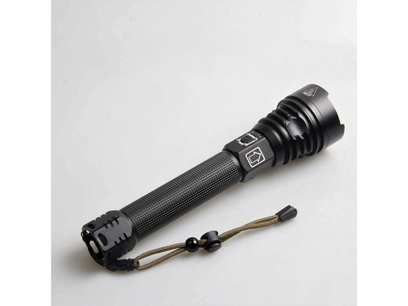 Lampe torche led,10000 lumens lampe de poche xhp90 ultra puissante ajustable zoomable étanche torche,lampe torche rechargeable usb,contient 218650 bat - Conforama A