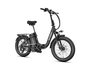 Vélo électrique pliable cadre ouvert wildeway fw11s, 48v 35ah, pneus 20, noir