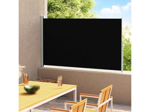 Auvent latéral rétractable, store latéral de patio 180x314 cm noir