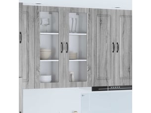 Meuble mural de cuisine, cabinet en verre mural gris sonoma 40x31x100cm