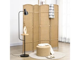 Paravent interieur en bois 4 panneaux 160 x 170 cm séparateur de pièce pliable pour salon, naturel, chambre à coucher