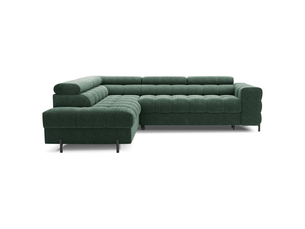 Canapé d'angle gauche convertible vert foncé 5 places ferrum style industriel 276x93x200cm