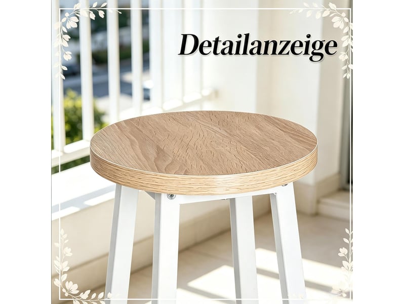  Lot de 2 tabourets de bar 30x30x71 cm bois clair et métal, style industriel pour cuisine et bar  - Conforama E