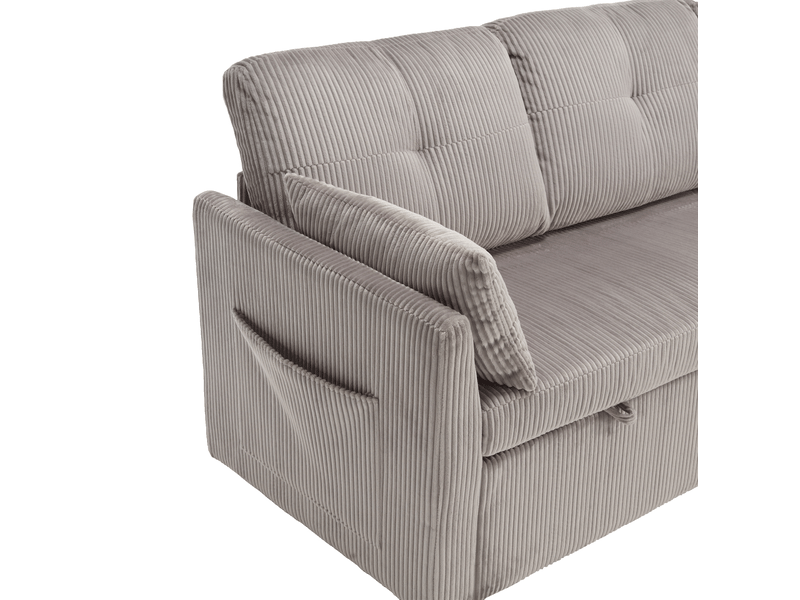  Canapé-lit modulable 206x108x66 cm avec rangement gris clair  - Conforama D