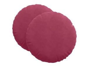 Lot de 2 coussins de siège, coussins décoratifs velours bordeaux ø60 x 21 cm cf59888