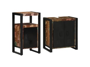 Ensemble de mobilier de salle de bain 2 pc multicolore et noir cf64169