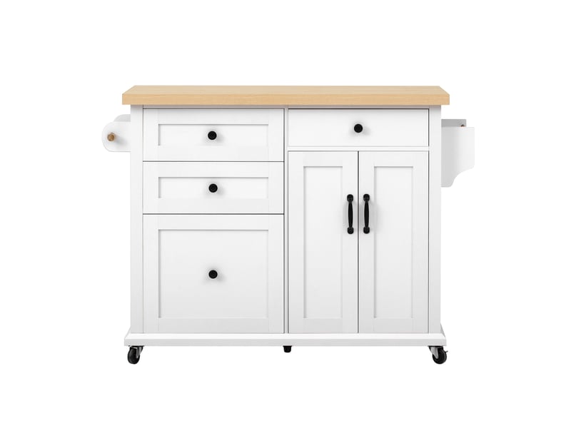  Desserte 2 portes 4 tiroirs coloris blanc mdf desserte blanc - Conforama A