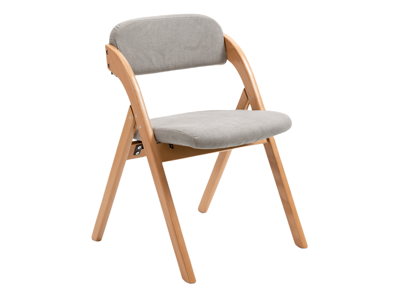  Lot de 2 chaises pliantes en bois de hêtre, grises  - Conforama A