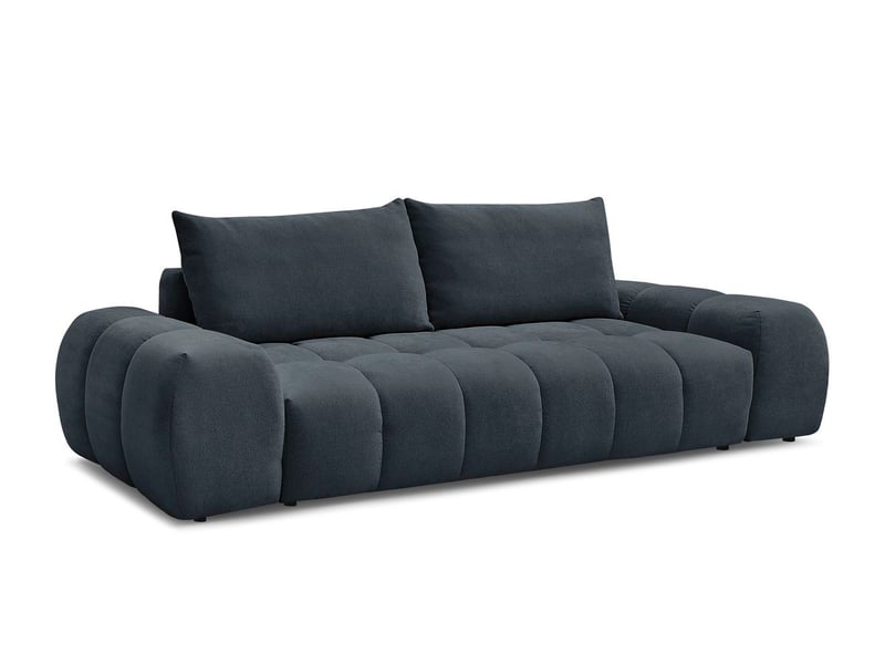  Bobochic canapé droit fixe 3 places everest tissu texturé bleu foncé EVEREST - Conforama A
