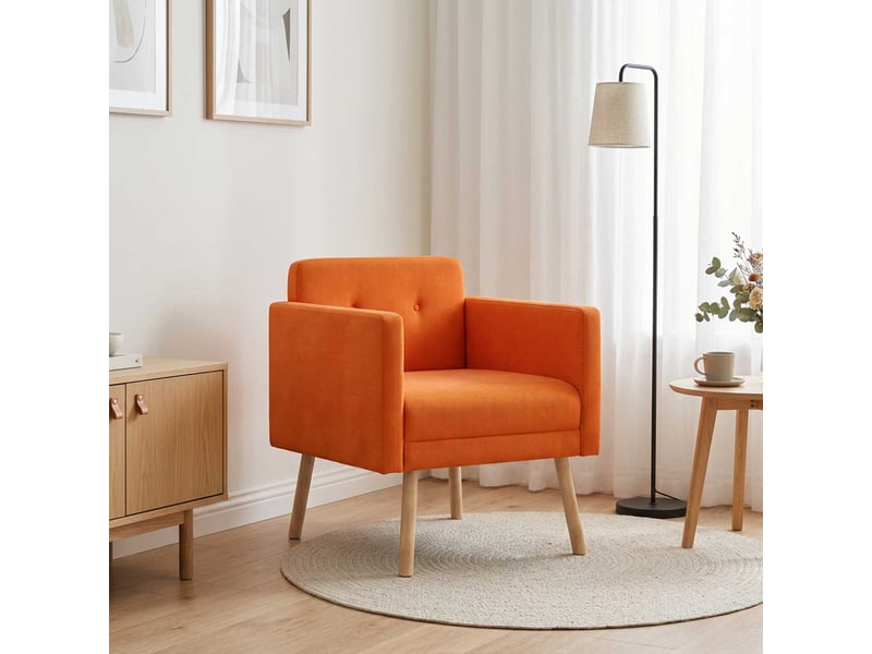  Vidaxl chaise d'appoint orange tissu en velours côtelé  - Conforama B