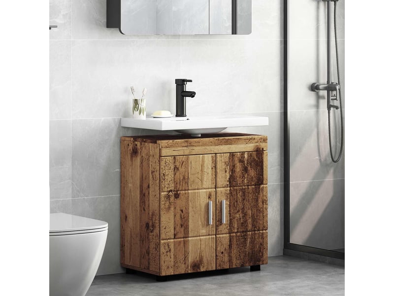 Ensemble d'armoire de salle de bain tulum bois ancien cf62972 - Conforama D