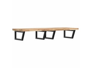 Étagère de vasque | étagère murale acier et bois massif d'acacia shl5086
