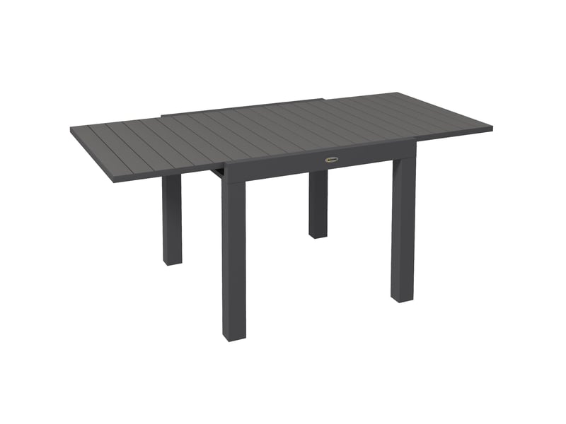  Table de jardin extensible 81x80x75 cm et 162x80x75 cm 6 personnes métal gris  - Conforama A