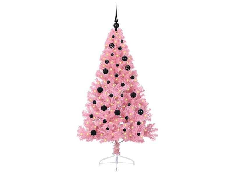  Sapin de noël - arbre de noël artificiel pré-éclairé rose 150 cm pvc  - Conforama C