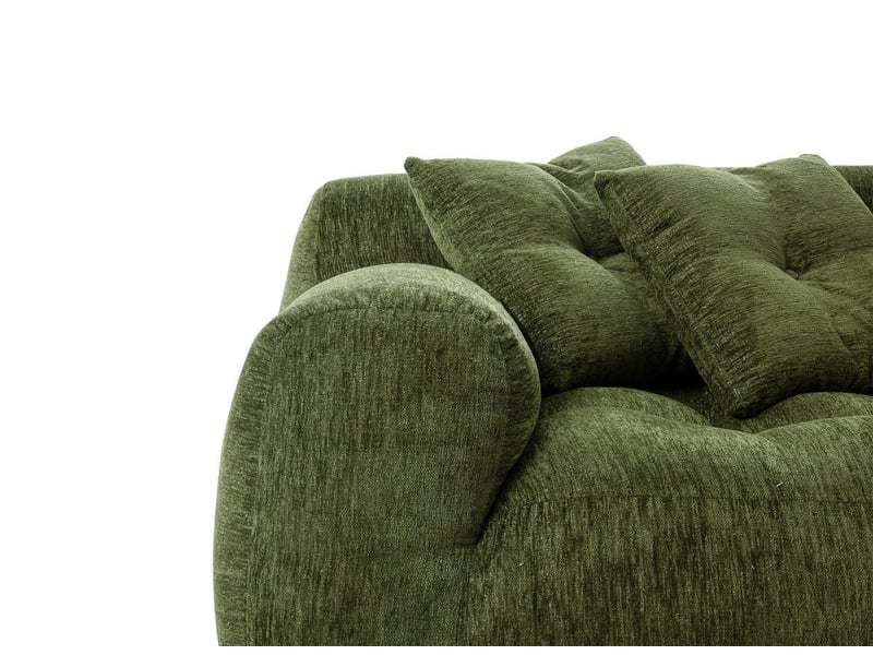  Canapé droit 3 places en velours texturé vert olive tanina S351-3P-VEROL - Conforama E