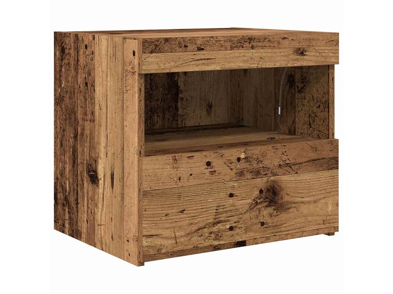  Table de chevet - cabinet de chevet - table de nuit 2 pièces bois ancien 50 x 40 x 45 cm  - Conforama E