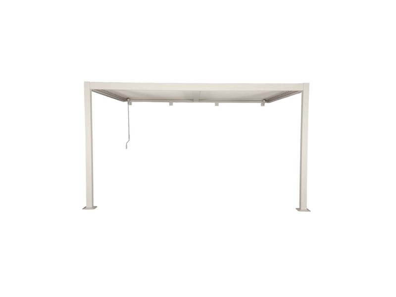  Pergola bioclimatique aluminium adossée lames orientables 4x3m beige palace  - Conforama E