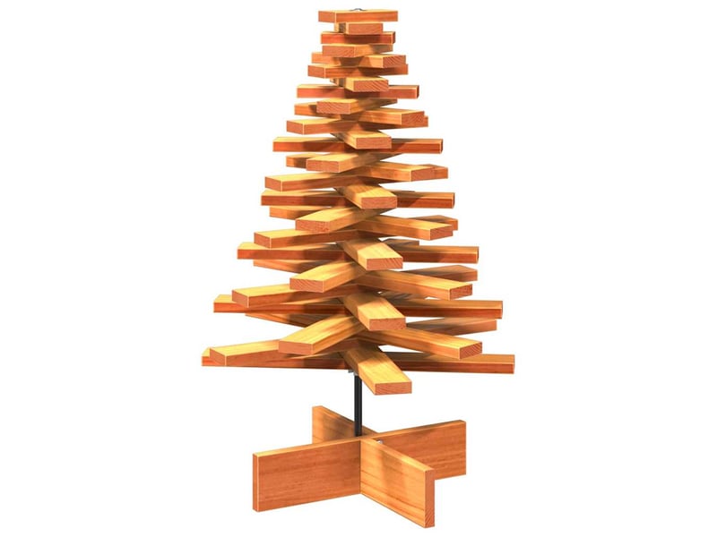  Arbre de noël, sapin de noël en bois pour décoration 80 cm bois de pin massif shl1197  - Conforama A