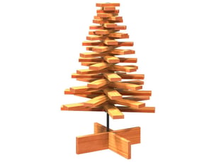 Arbre de noël, sapin de noël en bois pour décoration 80 cm bois de pin massif shl1197