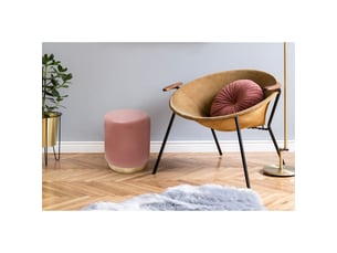 Table d'appoint art déco rose avec base dorée