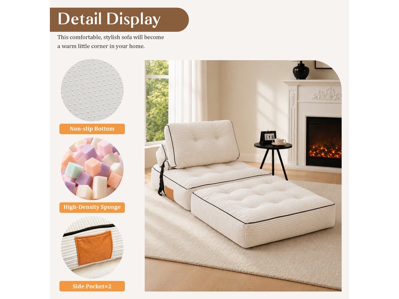  Pouf poire, extensible, pliable, bicolore cao-T3800P558462-conf-NEW - Conforama R