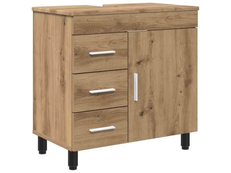  Unité de vanité de salle de bain, meuble de rangement chêne artisanal shl1463  - Conforama A