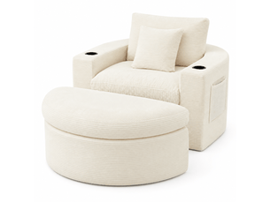 Fauteuil fixe OMNIGLINT TRADING LTD <strong></strong> Velours côtelé beige