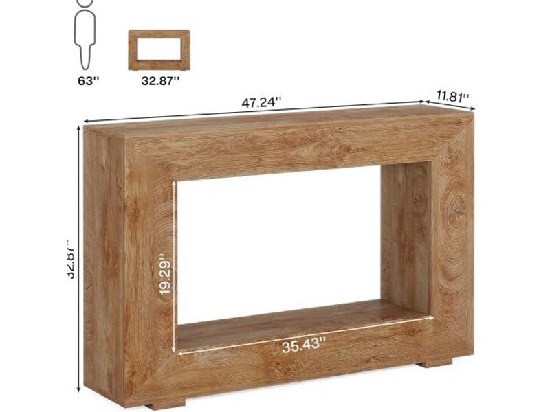  Table console d'entrée 120 x 30 cm, rangement ouvert, marron, panneaux de particules  - Conforama C