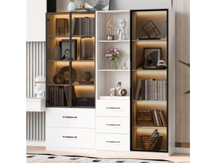 Vitrine coloris blanc <strong>DESVIAE</strong> <strong></strong> - 140 cmx160 cm