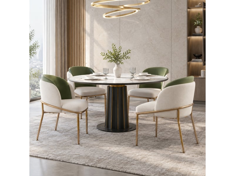  Lot de 4 chaises de salle à manger avec pieds réglables evryae  - Conforama D