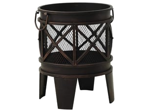 Brasero exterieur, foyer camping rustique avec tisonnier φ42x54 cm acier