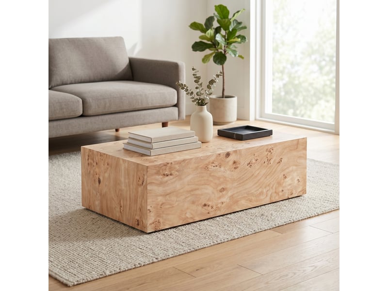  Table basse effet bois en mdf, 90 x 50 x 30 cm  - Conforama D