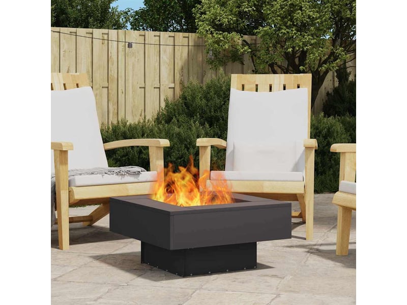  Brasero exterieur, foyer camping noir 60x60x30 cm acier patiné shl5079  - Conforama B