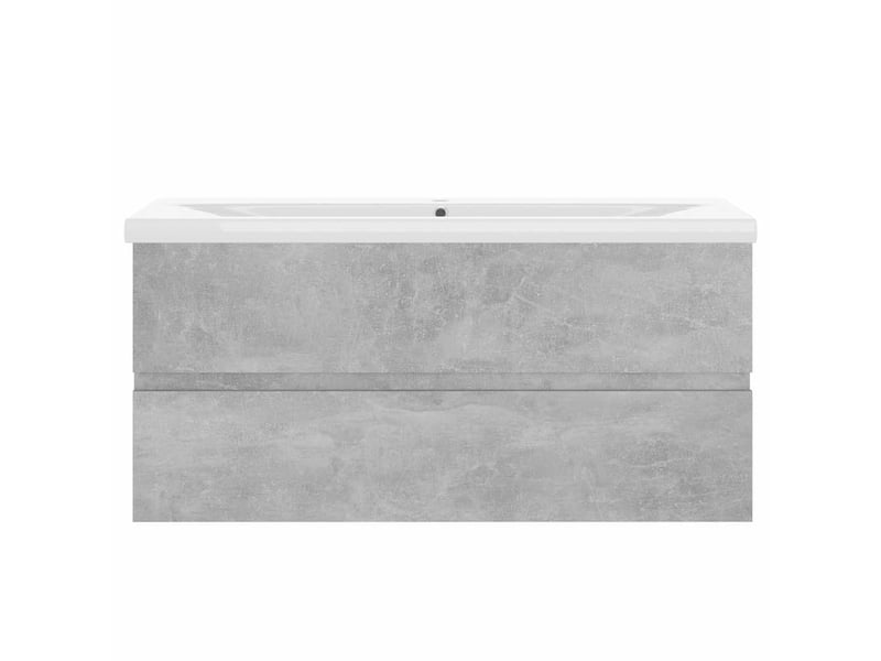 Armoire d'évier avec lavabo intégré gris béton aggloméré - Conforama E