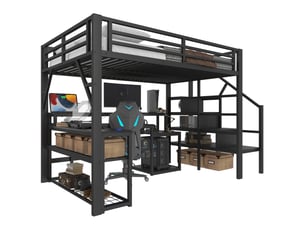 Lit mezzanine 140x200 cm <strong>MODENUIT </strong> <strong></strong> coloris noir