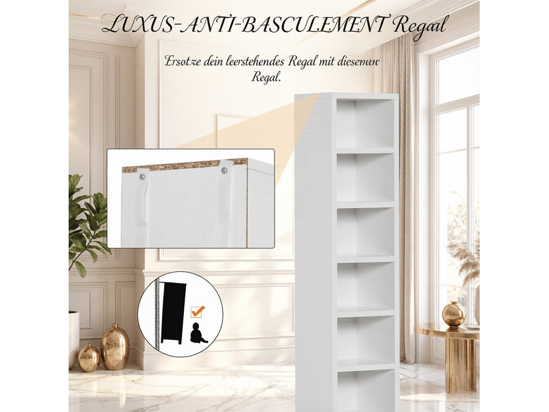  Étagères cd multimédia 21 x 19,2 x 88,3 cm – blanc – lot de 2, 12 compartiments, capacité 160 cd  - Conforama E