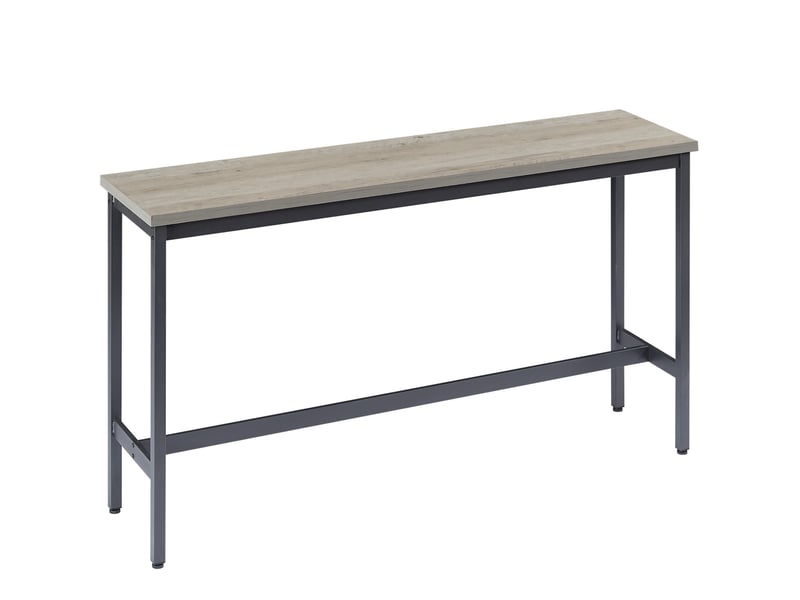  Ensemble table de bar industriel 160 cm avec 3 tabourets rembourrés gris et noir pour cuisine et séjour  - Conforama D