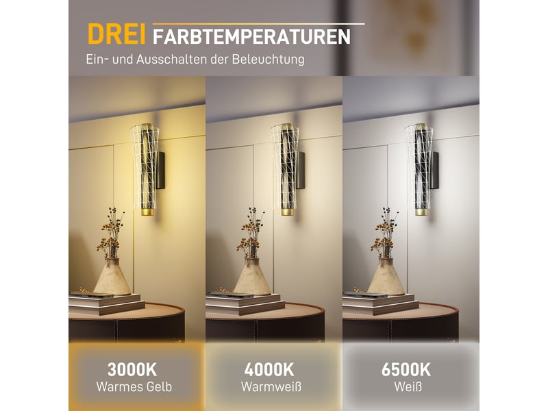  Applique murale intérieure avec éclairage led. Design quadrillé. Lampe de chevet en métal à intensité variable. Noire.  - Conforama E