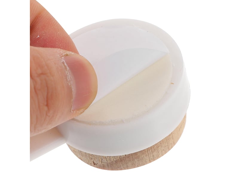  Lot de 10 crochets adhésifs en bois à tête ronde - muraux autocollants pour suspendre manteaux, sacs, parapluies, blanc  - Conforama E