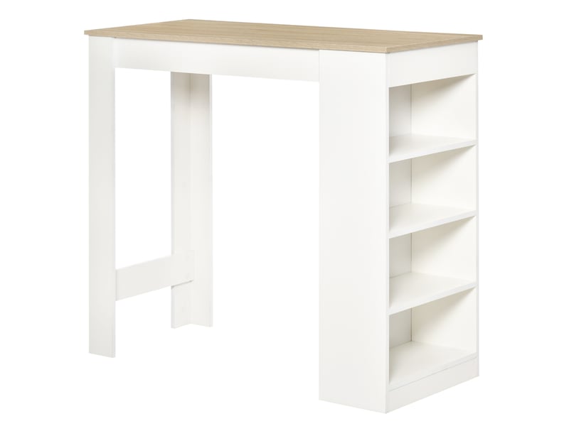  Table de bar, table haute, mange debout panneau de particules, couleur bois naturel 115x50x102.7cm  - Conforama A