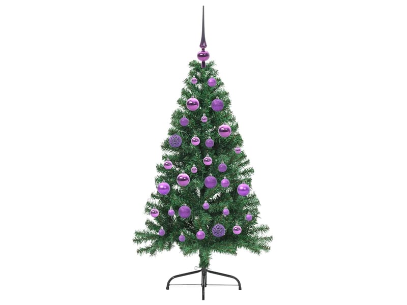  Sapin de noël artificiel, arbre de noël pré-éclairé vert 120 cm pvc shl5008  - Conforama D
