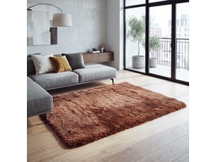 Tapis hwc-f69, shaggy, épais, poil long, tissutextile, cotonneux, doux, 160x120cm - marron foncé