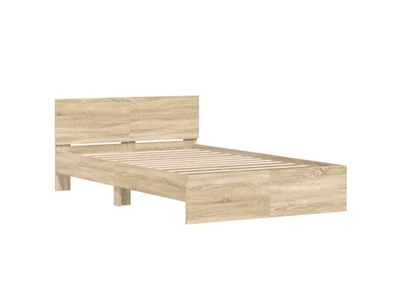  Lit double- lit adulte -  cadre de lit sans matelas chêne sonoma 120x200 cm  - Conforama C