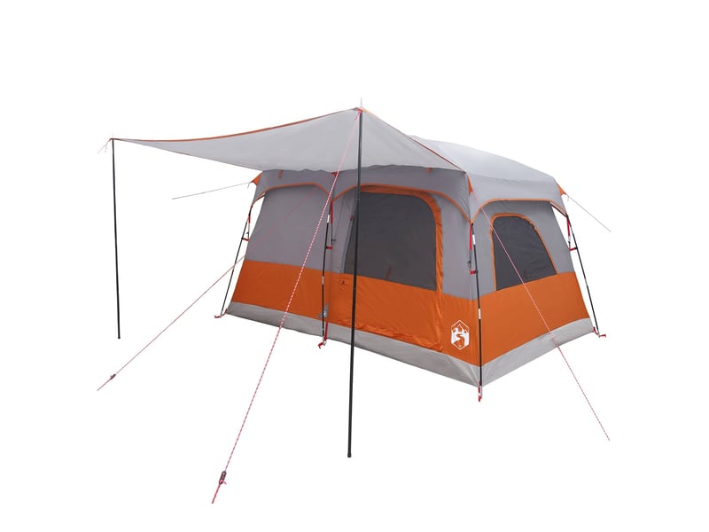  Tente de camping, tente familiale 6 personne gris et orange polyester  - Conforama C