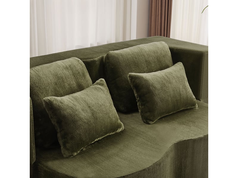 Canapé de salon, canapé moderne, vert, design moderne, pour salon, adapté à l'espace de vie, chambre - Conforama E