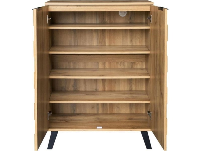  Meuble à chaussures moderne avec 5 compartiments - dimensions : 80,5 x 35 x 109,5 cm - étagères réglables  - Conforama D
