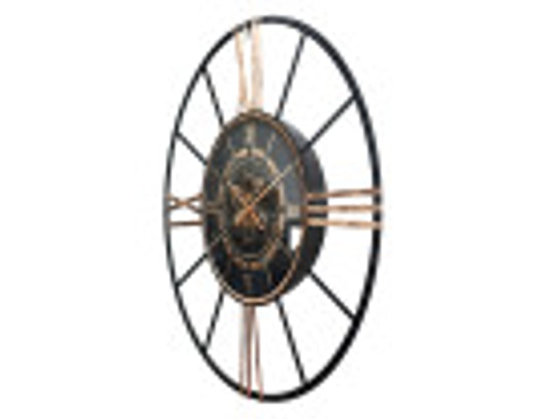  Horloge murale fabrilamp cañete 120 x 120 cm noir doré engrenages mobiles 216210016 - Conforama D