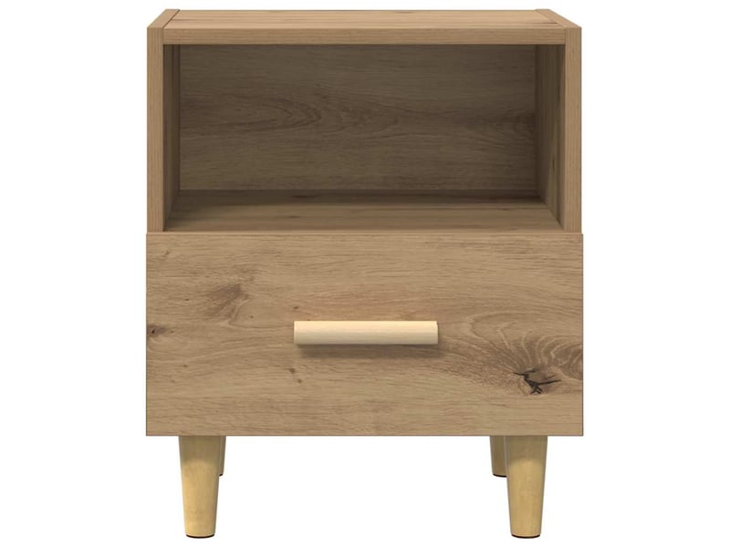  Table de chevet - cabinet de chevet - table de nuit chêne artisanal 40 x 35 x 47 cm  - Conforama E
